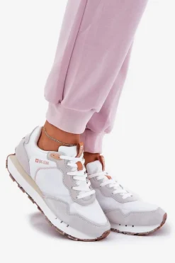 Clearance Big Star Shoes Zamszowe Lekkie Buty Sportowe Damskie Big Star RR274235 HI-POLY SYSTEM Beżowe Beżowy