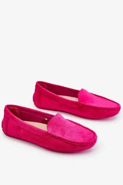 Loafersy Damskie|Mokasyny Damskie Zamszowe>Evento Zamszowe Mokasyny Damskie Fuksja Morreno Różowy