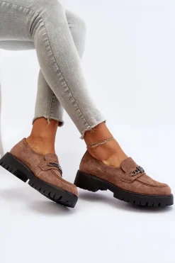 Online Buty damskie Vinceza Zamszowe Mokasyny Damskie Z Ozdobą Brązowe Loraleima