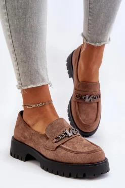 Online Buty damskie Vinceza Zamszowe Mokasyny Damskie Z Ozdobą Brązowe Loraleima