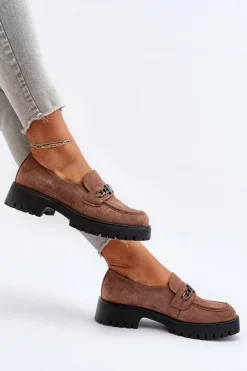 Online Buty damskie Vinceza Zamszowe Mokasyny Damskie Z Ozdobą Brązowe Loraleima