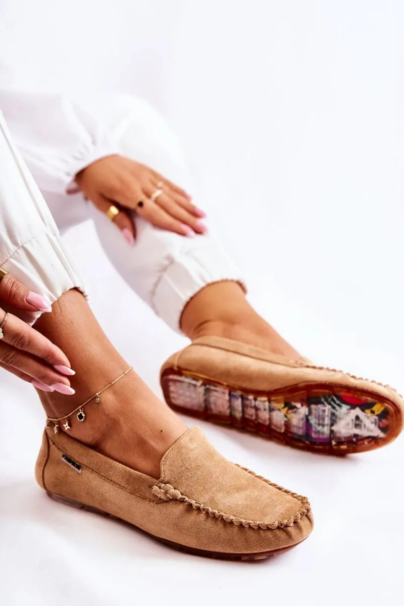 Discount Boto Zamszowe Mokasyny Damskie Ciemnobeżowe Millare