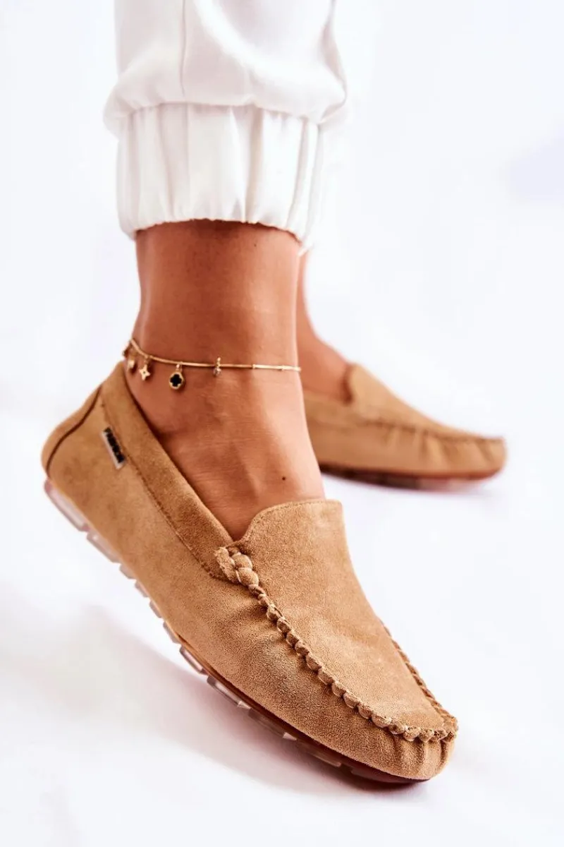 Discount Boto Zamszowe Mokasyny Damskie Ciemnobeżowe Millare