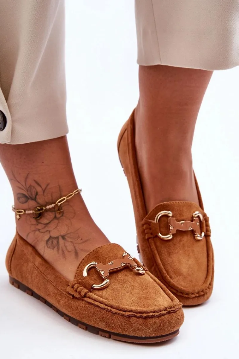 Best Zamszowe Mokasyny Damskie Z Ozdobą Brązowe Dionira Damskie Loafersy Damskie|Mokasyny Damskie Zamszowe