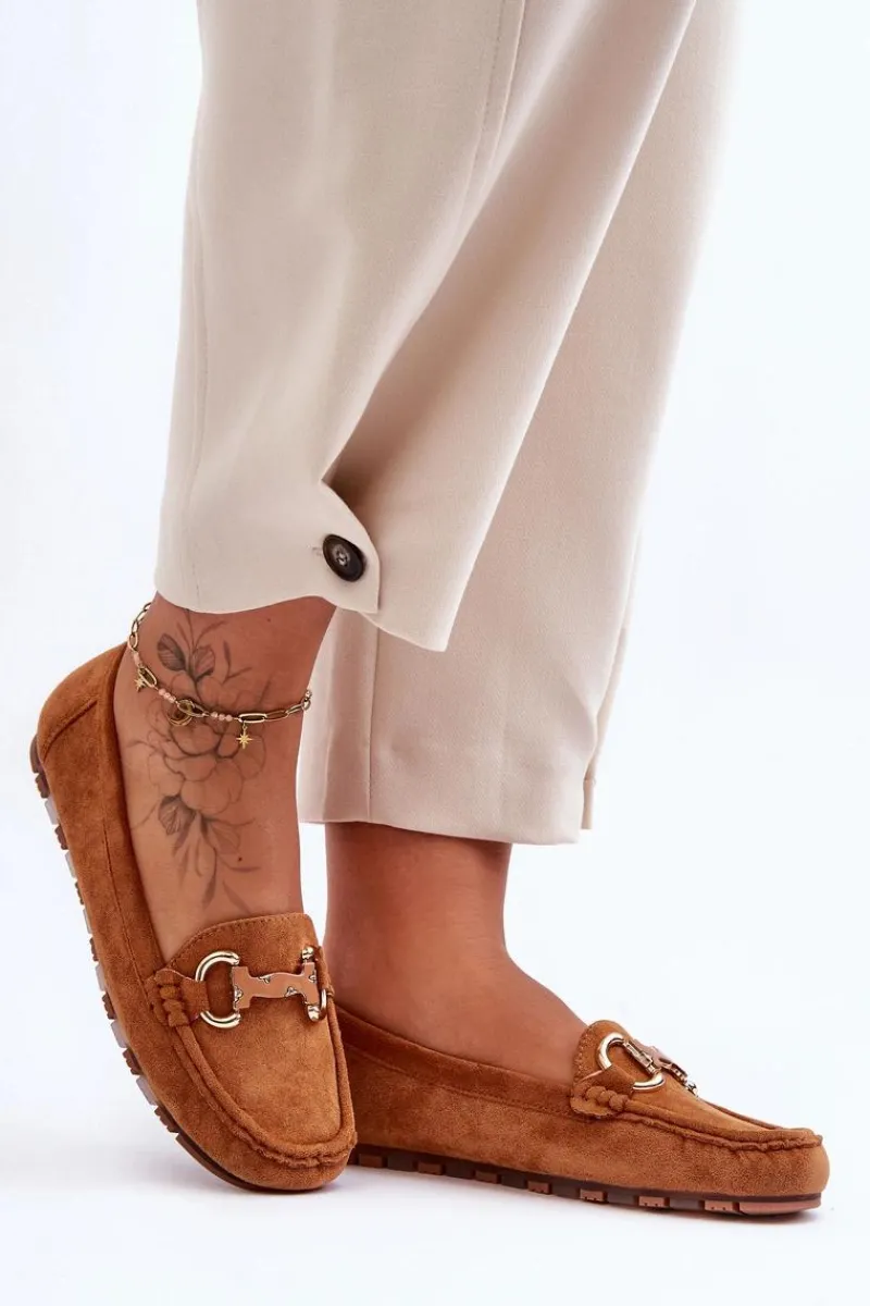 Best Zamszowe Mokasyny Damskie Z Ozdobą Brązowe Dionira Damskie Loafersy Damskie|Mokasyny Damskie Zamszowe