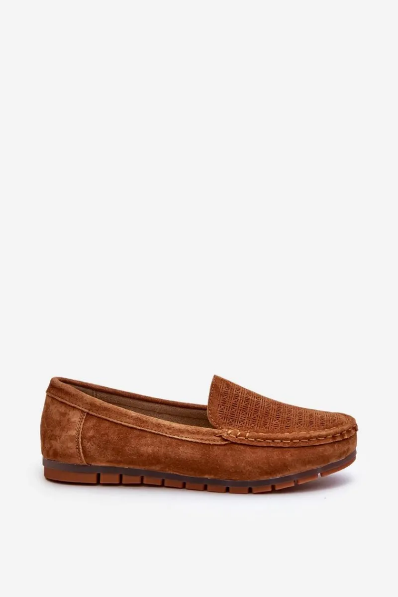 Outlet Damskie buty S.Barski Zamszowe Mokasyny Damskie Camel S.Barski LR755 Brązowy