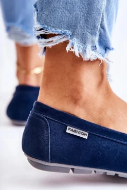 Hot Boto Zamszowe Mokasyny Damskie Granatowe Millare