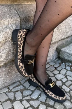 Loafersy Damskie|Mokasyny Płaskie>Buty damskie Vinceza Zamszowe Mokasyny Damskie Panterka Vinceza 66791 Czarne Czarny