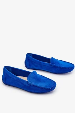 Hot Evento Zamszowe Mokasyny Damskie e Morreno Niebieski