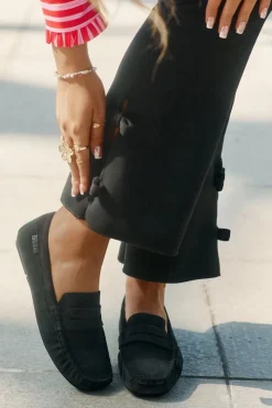 Clearance Big Star Shoes Zamszowe Mokasyny Damskie Big Star RR274948 Czarne Czarny