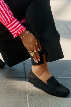 Clearance Big Star Shoes Zamszowe Mokasyny Damskie Big Star RR274948 Czarne Czarny