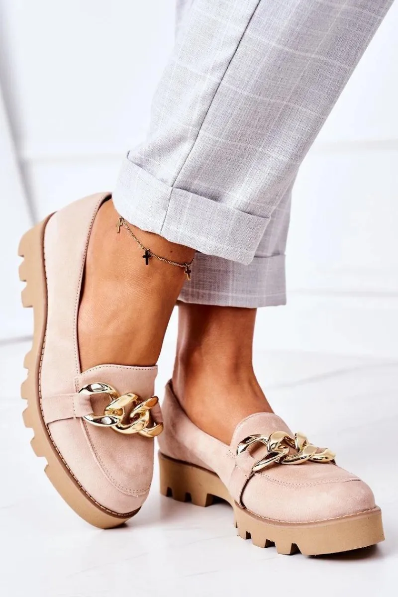 Online Zamszowe Mokasyny Lewski Shoes 3040 Cappuccino Damskie Mokasyny Damskie Zamszowe