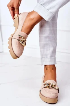 Online Zamszowe Mokasyny Lewski Shoes 3040 Cappuccino Damskie Mokasyny Damskie Zamszowe