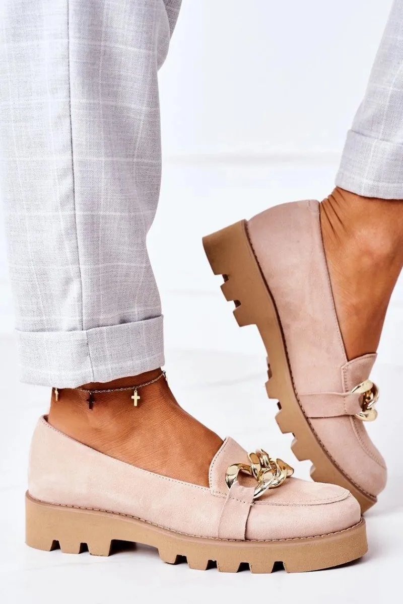 Online Zamszowe Mokasyny Lewski Shoes 3040 Cappuccino Damskie Mokasyny Damskie Zamszowe