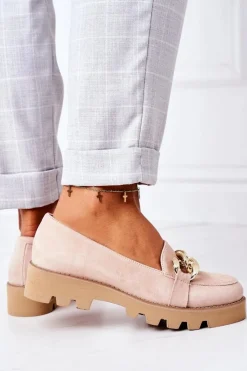 Online Zamszowe Mokasyny Lewski Shoes 3040 Cappuccino Damskie Mokasyny Damskie Zamszowe