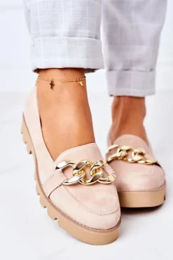 Online Zamszowe Mokasyny Lewski Shoes 3040 Cappuccino Damskie Mokasyny Damskie Zamszowe