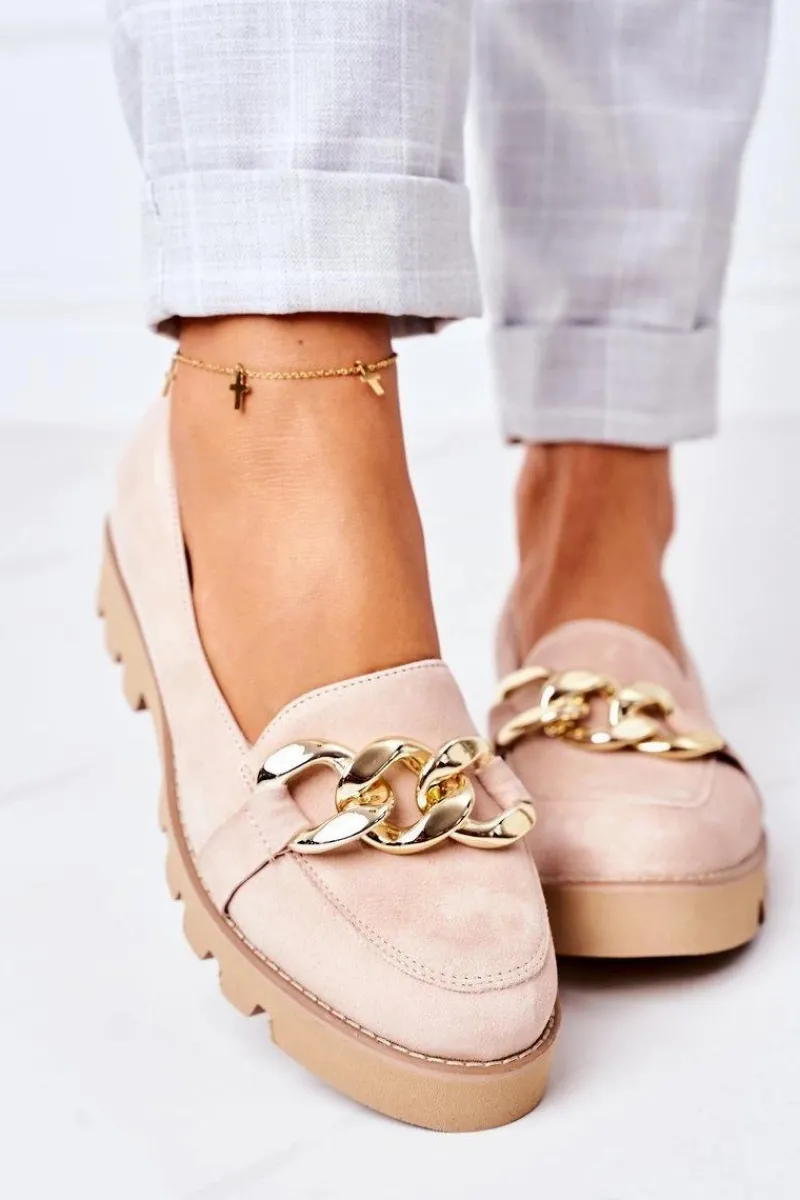 Online Zamszowe Mokasyny Lewski Shoes 3040 Cappuccino Damskie Mokasyny Damskie Zamszowe