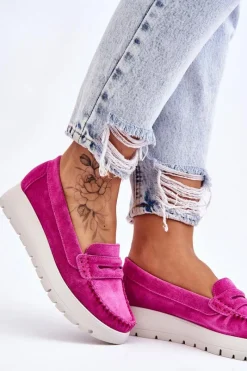 Sale Zamszowe Mokasyny Na Platformie Fuksja Lemar Milana Damskie Mokasyny Na Platformie|Mokasyny Damskie Zamszowe