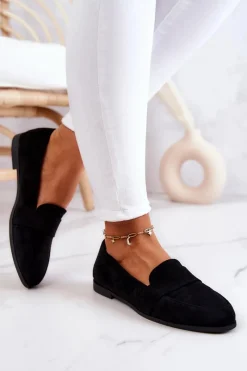 Mokasyny Damskie Zamszowe></noscript>Evento Zamszowe Mokasyny Z Paskiem Czarne Jayden