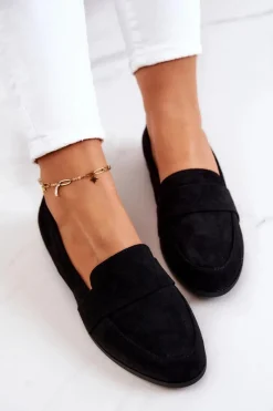 Mokasyny Damskie Zamszowe></noscript>Evento Zamszowe Mokasyny Z Paskiem Czarne Jayden