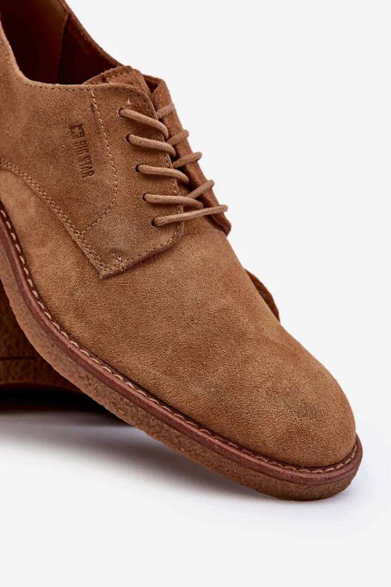 Sale Big Star Shoes Zamszowe Męskie Półbuty Big Star NN174213 Camel