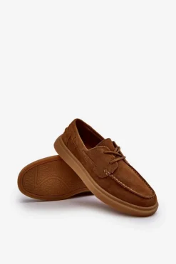 Online Big Star Shoes Zamszowe Męskie Półbuty Mokasyny Big Star NN174198 Camel