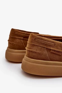 Online Big Star Shoes Zamszowe Męskie Półbuty Mokasyny Big Star NN174198 Camel