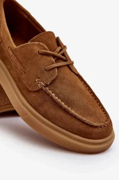 Online Big Star Shoes Zamszowe Męskie Półbuty Mokasyny Big Star NN174198 Camel