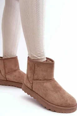 Śniegowce Damskie></noscript>Boto Zamszowe Śniegowce Damskie Ocieplane Beżowe Nanga