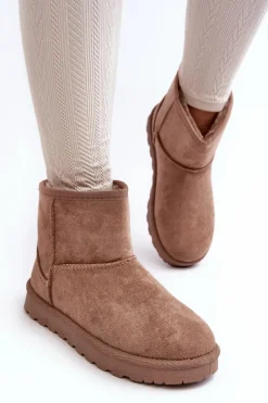 Śniegowce Damskie></noscript>Boto Zamszowe Śniegowce Damskie Ocieplane Beżowe Nanga