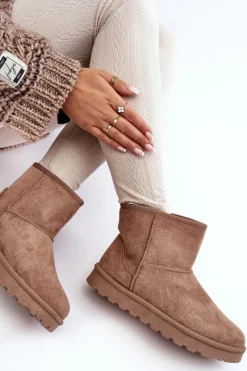 Śniegowce Damskie></noscript>Boto Zamszowe Śniegowce Damskie Ocieplane Beżowe Nanga