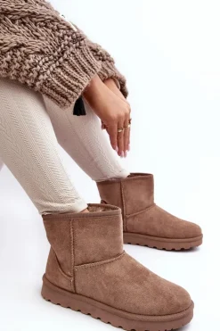 Śniegowce Damskie></noscript>Boto Zamszowe Śniegowce Damskie Ocieplane Beżowe Nanga