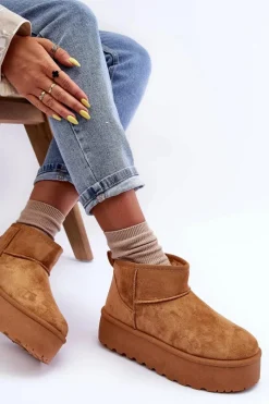 Best Boto Zamszowe Śniegowce Na Platformie Brązowe Corcoran Brązowy