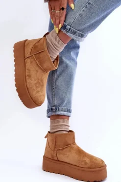 Best Boto Zamszowe Śniegowce Na Platformie Brązowe Corcoran Brązowy