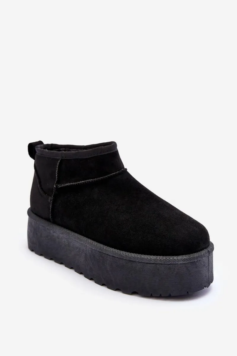 Śniegowce Damskie>Boto Zamszowe Śniegowce Na Platformie Czarne Corcoran Czarny