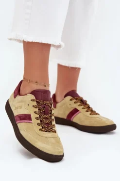 Big Star Shoes Zamszowe Niskie Sneakersy Damskie Big Star SS274680 HI-POLY SYSTEM Limonkowe Zielony