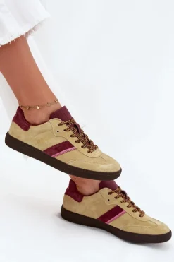 Big Star Shoes Zamszowe Niskie Sneakersy Damskie Big Star SS274680 HI-POLY SYSTEM Limonkowe Zielony