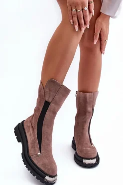 Czarne Botki|Botki Zimowe Damskie><noscript><img width=