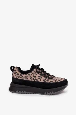 Sneakersy Damskie></noscript>Buty damskie Vinceza Zamszowe Ocieplane Sneakersy Damskie Na Platformie Vinceza 66836 Panterka Czarne Czarny