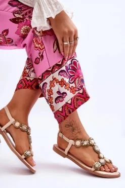 Sandały Płaskie><noscript><img width=