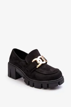 Hot Zamszowe Półbuty Damskie Z Ozdobą Czarne Rullenes Damskie Mokasyny Damskie Zamszowe