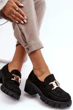 Hot Zamszowe Półbuty Damskie Z Ozdobą Czarne Rullenes Damskie Mokasyny Damskie Zamszowe