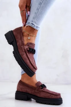 Online Boto Zamszowe Półbuty Loafery La.Fi Brązowe Sapphira