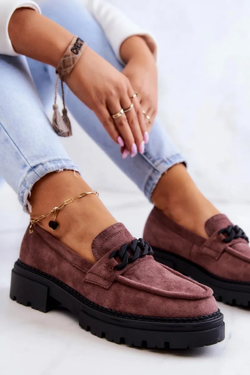 Online Boto Zamszowe Półbuty Loafery La.Fi Brązowe Sapphira