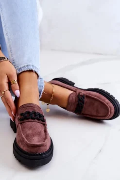 Online Boto Zamszowe Półbuty Loafery La.Fi Brązowe Sapphira