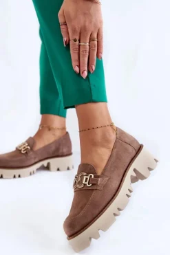 New Laura Messi Zamszowe Półbuty Z Ozdobą 2489 Brązowe Brązowy