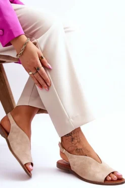 Sandały Płaskie><noscript><img width=