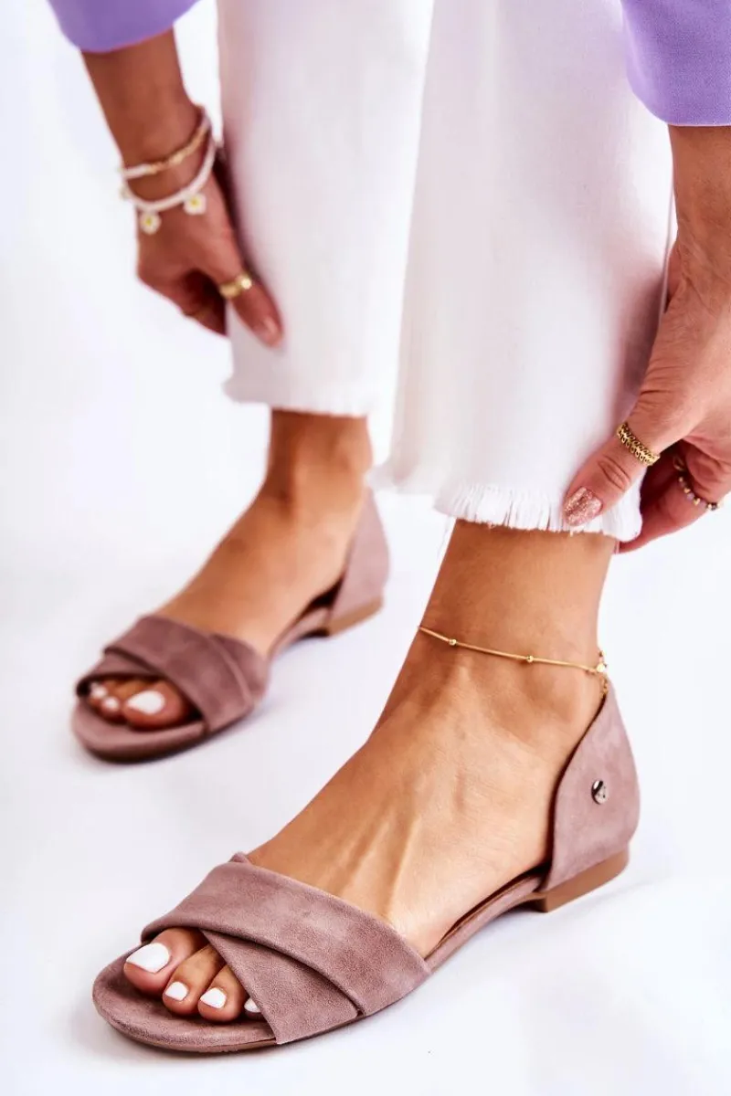 Hot Maciejka Zamszowe Sandały 03615-02 Brązowe