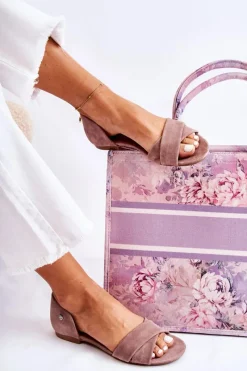 Hot Maciejka Zamszowe Sandały 03615-02 Brązowe