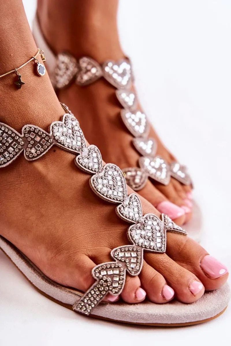 Sandały Na Obcasie>Damskie buty S.Barski Zamszowe Sandały Na Niskim Obcasie Szare Wonderland